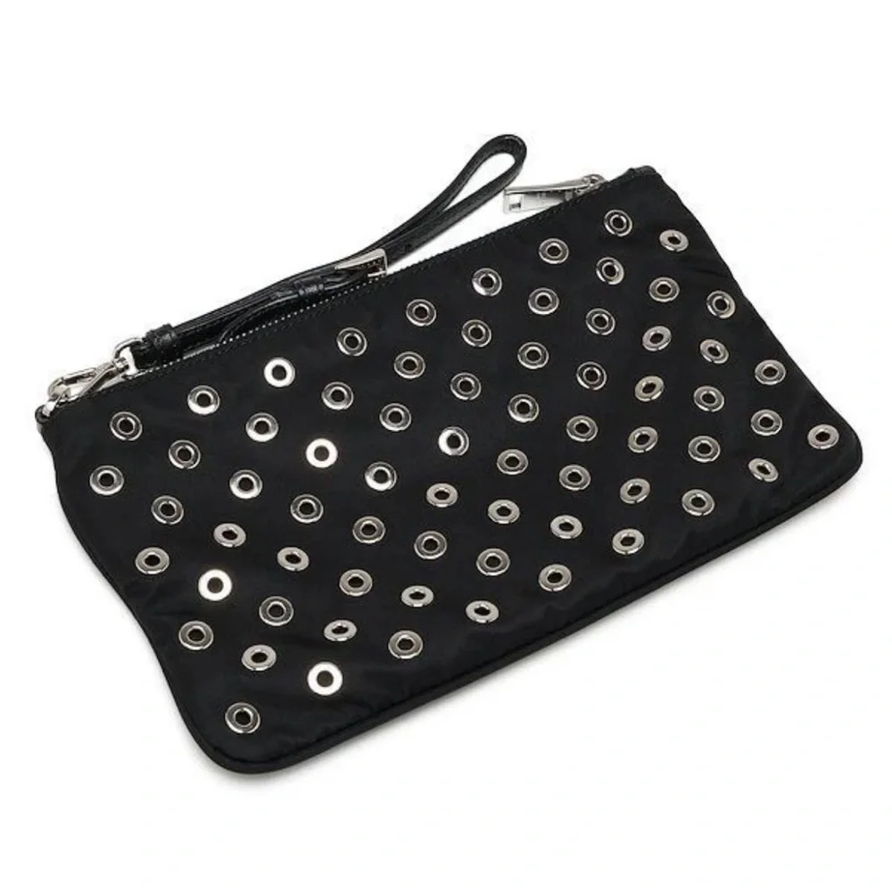 Prada Black Wristlet with Silver Eyelets - Picture 3 of 12